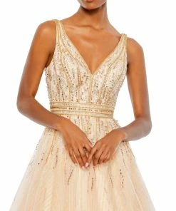 Mac Duggal Jewel Encrusted Tulle Ball Gown