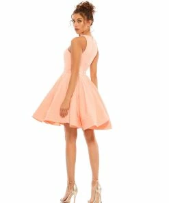 Ieena For Mac Duggal High Neck Sleeveless Skater Dress