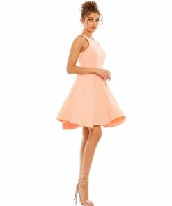 Ieena For Mac Duggal High Neck Sleeveless Skater Dress