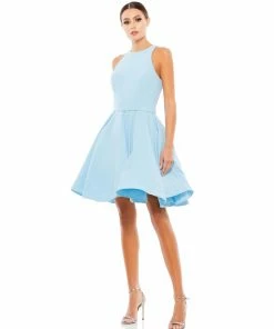 Ieena For Mac Duggal High Neck Sleeveless Skater Dress