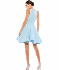 Ieena For Mac Duggal High Neck Sleeveless Skater Dress