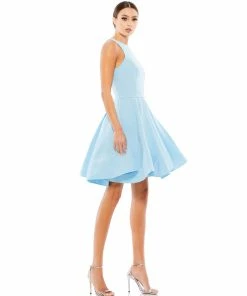Ieena For Mac Duggal High Neck Sleeveless Skater Dress