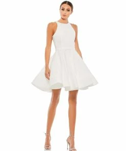 Ieena For Mac Duggal High Neck Sleeveless Skater Dress