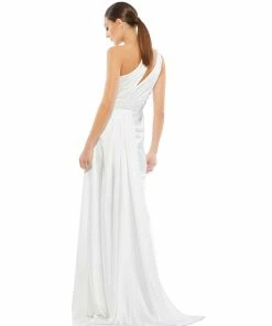 Mac Duggal One Shoulder Cutout Charmeuse Gown
