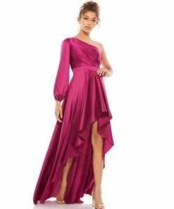 Ieena For Mac Duggal Shop For One Shoulder Blouson Sleeve Hi-Low Gown 18 Ieena For Mac Duggal Shop For One Shoulder Blouson Sleeve Hi-Low Gown
