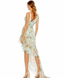 Ieena For Mac Duggal Shop For Floral Print Asymmetrical Hem Ruched Dress