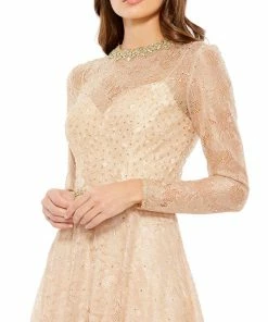 Mac Duggal Long Sleeve Floral Lace Gown Shop For