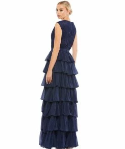 Ieena For Mac Duggal Sparkly Ruffle Layered Dress Wedding Guest