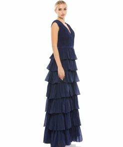 Ieena For Mac Duggal Sparkly Ruffle Layered Dress Wedding Guest