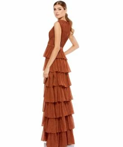 Ieena For Mac Duggal Sparkly Ruffle Layered Dress Wedding Guest