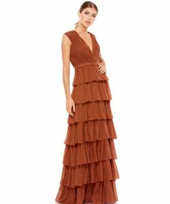 Ieena For Mac Duggal Sparkly Ruffle Layered Dress Wedding Guest