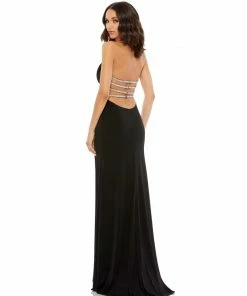 Ieena For Mac Duggal Shop For Cowl Neck Halter Strap Low Back Gown