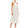Mac Duggal Shop For Rosette One Shoulder Tea Length Dress