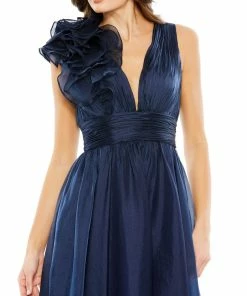 Mac Duggal Shop For Plunging Ruffled A-Line Cocktail Dress