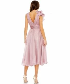 Mac Duggal Shop For Plunging Ruffled A-Line Cocktail Dress