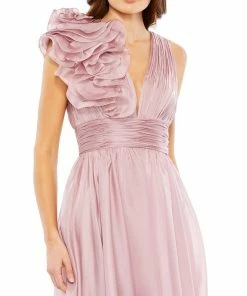 Mac Duggal Shop For Plunging Ruffled A-Line Cocktail Dress