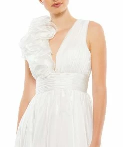 Mac Duggal Shop For Plunging Ruffled A-Line Cocktail Dress