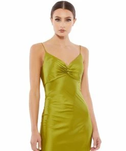 Ieena For Mac Duggal Spaghetti Strap Charmeuse Slip Dress