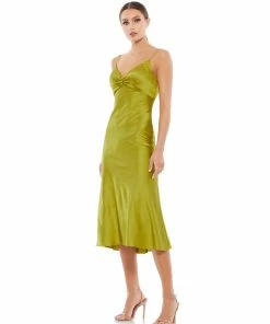 Ieena For Mac Duggal Spaghetti Strap Charmeuse Slip Dress