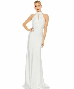 Mac Duggal Keyhole Halter Empire Waist Gown