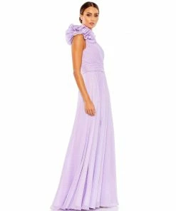 Mac Duggal Polka Dot Ruffled One Shoulder Gown Shop For