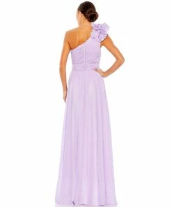 Mac Duggal Polka Dot Ruffled One Shoulder Gown Shop For