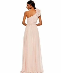 Mac Duggal Polka Dot Ruffled One Shoulder Gown Shop For
