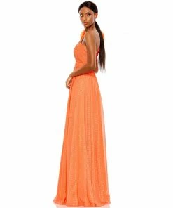 Mac Duggal Polka Dot Ruffled One Shoulder Gown Shop For