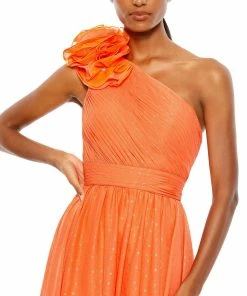 Mac Duggal Polka Dot Ruffled One Shoulder Gown Shop For