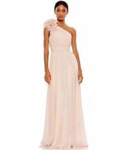 Mac Duggal Polka Dot Ruffled One Shoulder Gown Shop For