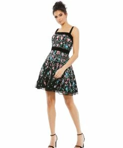 Mac Duggal Floral Embellished A-line Dress Shop For