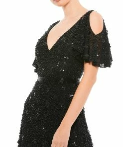 Mac Duggal Shop For Embellished Cold Shoulder Cocktail Dress