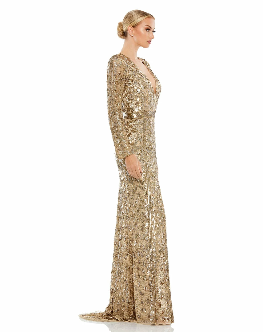 Mac Duggal Shop For Embellished Front Slit Long Sleeve Gown 9 Mac Duggal Shop For Embellished Front Slit Long Sleeve Gown