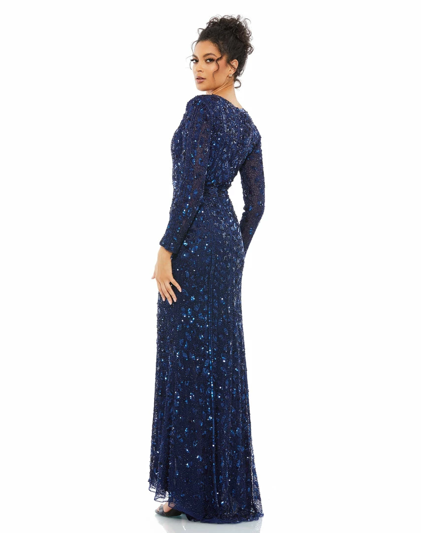 Mac Duggal Shop For Embellished Front Slit Long Sleeve Gown 5 Mac Duggal Shop For Embellished Front Slit Long Sleeve Gown