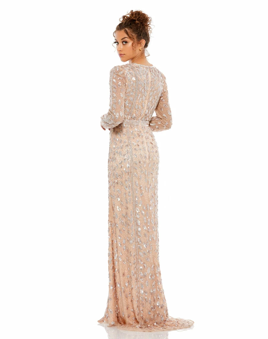 Mac Duggal Shop For Embellished Front Slit Long Sleeve Gown 3 Mac Duggal Shop For Embellished Front Slit Long Sleeve Gown