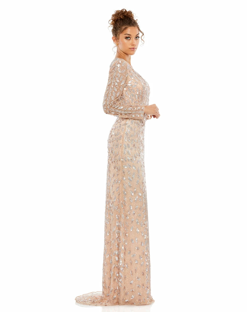 Mac Duggal Shop For Embellished Front Slit Long Sleeve Gown 2 Mac Duggal Shop For Embellished Front Slit Long Sleeve Gown