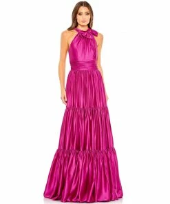 Mac Duggal Ruffle Halter Neck Gown Shop For