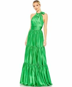 Mac Duggal Ruffle Halter Neck Gown Shop For