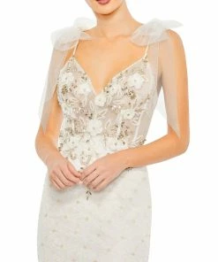 Mac Duggal Shop For Embellished Sleeveless Bow Detail Mermaid Gown