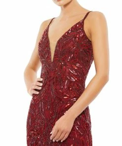 Mac Duggal Shop For Embellished Leaf Evening Gown