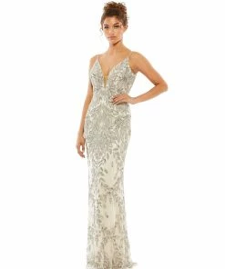 Mac Duggal Shop For Embellished Leaf Evening Gown