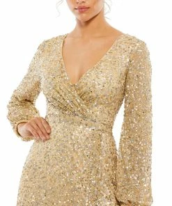 Mac Duggal Multi-Colored Sequin Silver Gown Shop For