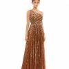Mac Duggal Embellished One Shoulder A-Line Gown