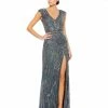 Mac Duggal Beaded Cap Sleeve Gown