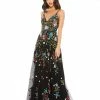 Mac Duggal Shop For Black Multi Embellished Floral Sequined Gown