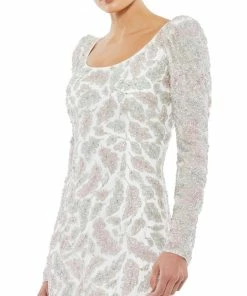 Mac Duggal Shop For Foliage Embellished Midi Sheath Dress