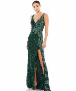 Mac Duggal Beaded Floral Sleeveless Gown Shop For