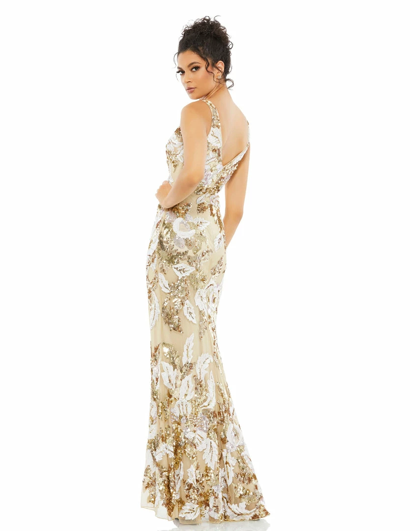 Mac Duggal Floral Embellished Sequined Gown 2 Mac Duggal Floral Embellished Sequined Gown