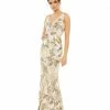 Mac Duggal Floral Embellished Sequined Gown
