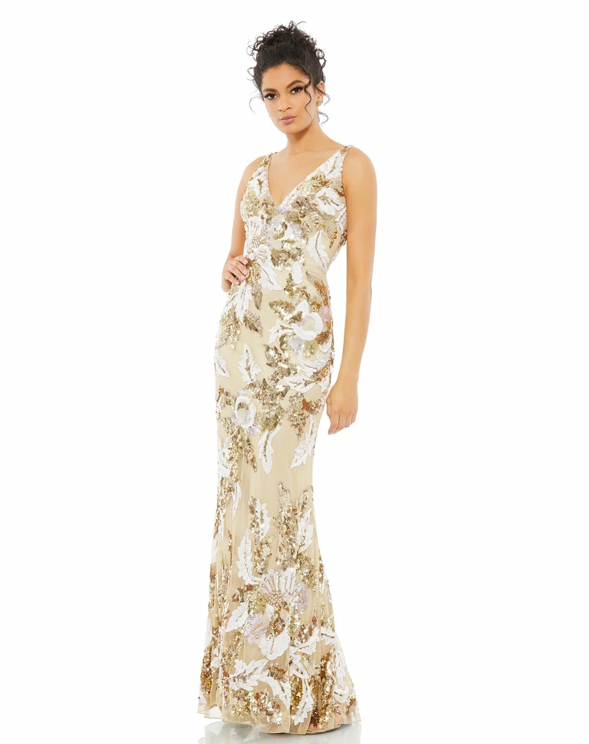 Mac Duggal Floral Embellished Sequined Gown 1 Mac Duggal Floral Embellished Sequined Gown